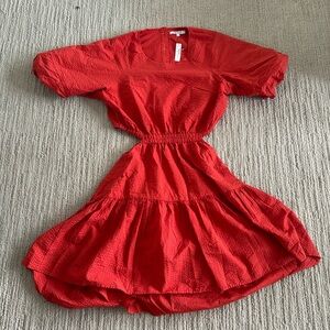 Open back mini dress.